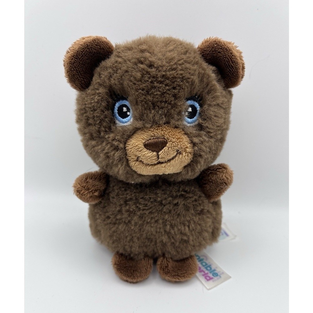Keel Toys Keeleco Adoptable World Brown Bear Plush 6" Blue Eyes Recycled Eco Toy